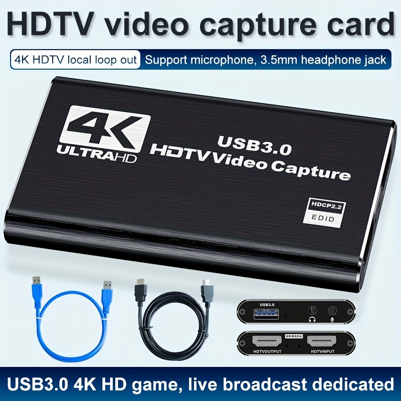 Cable adaptador de captura de video HDMI a USB, grabación HD 1080P,  transmisión, enseñanza, videoconferencia para computadora, TV, PS4/PS5,  Switch