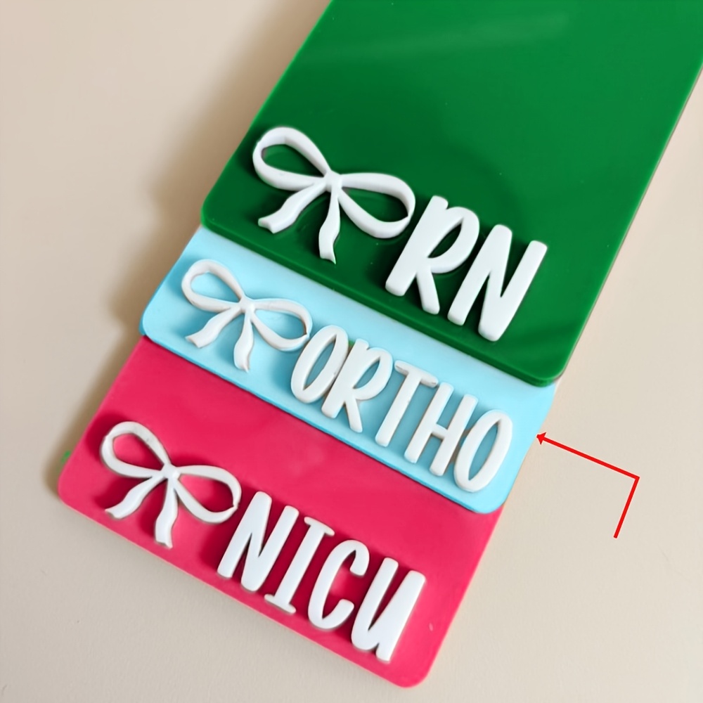 TEMU Article personnalisé 2D : 1pc Badge nœud personnalisé / Badge infirmière / Badge infirmière pédiatre, Nouveaux cadeaux d'infirmière, Cadeaux de