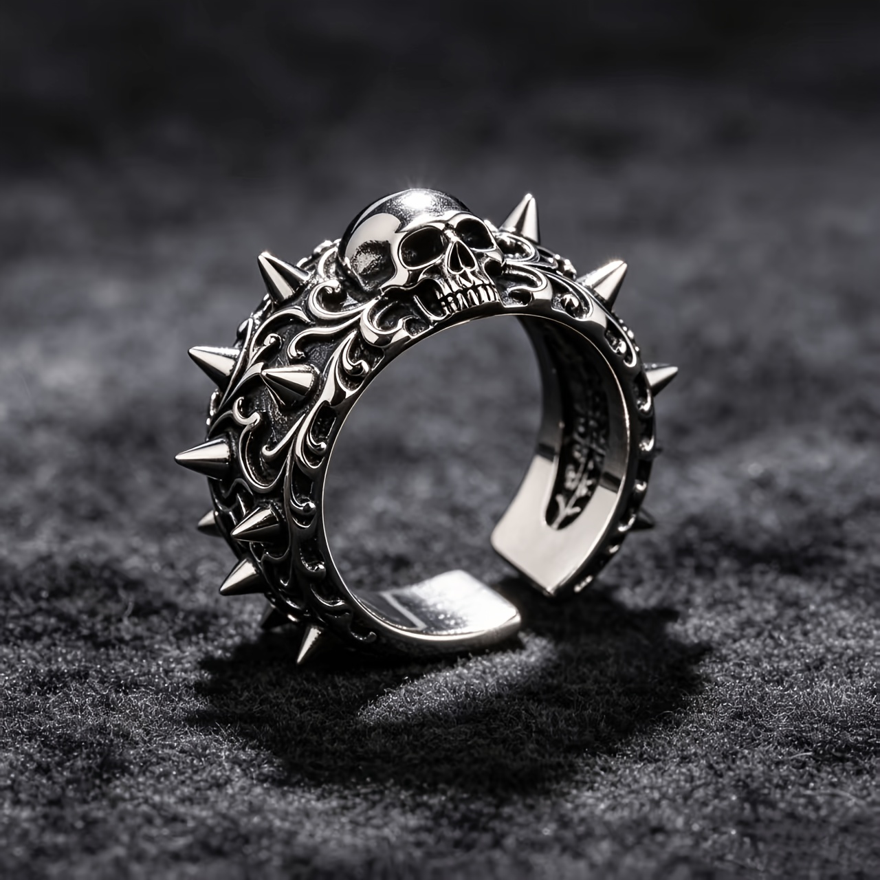 TEMU Boucles d'oreilles rétro crâne rivet ouvert pour hommes et femmes, style hip hop street tendance, style , fait main, cadeaux de couple pour fête
