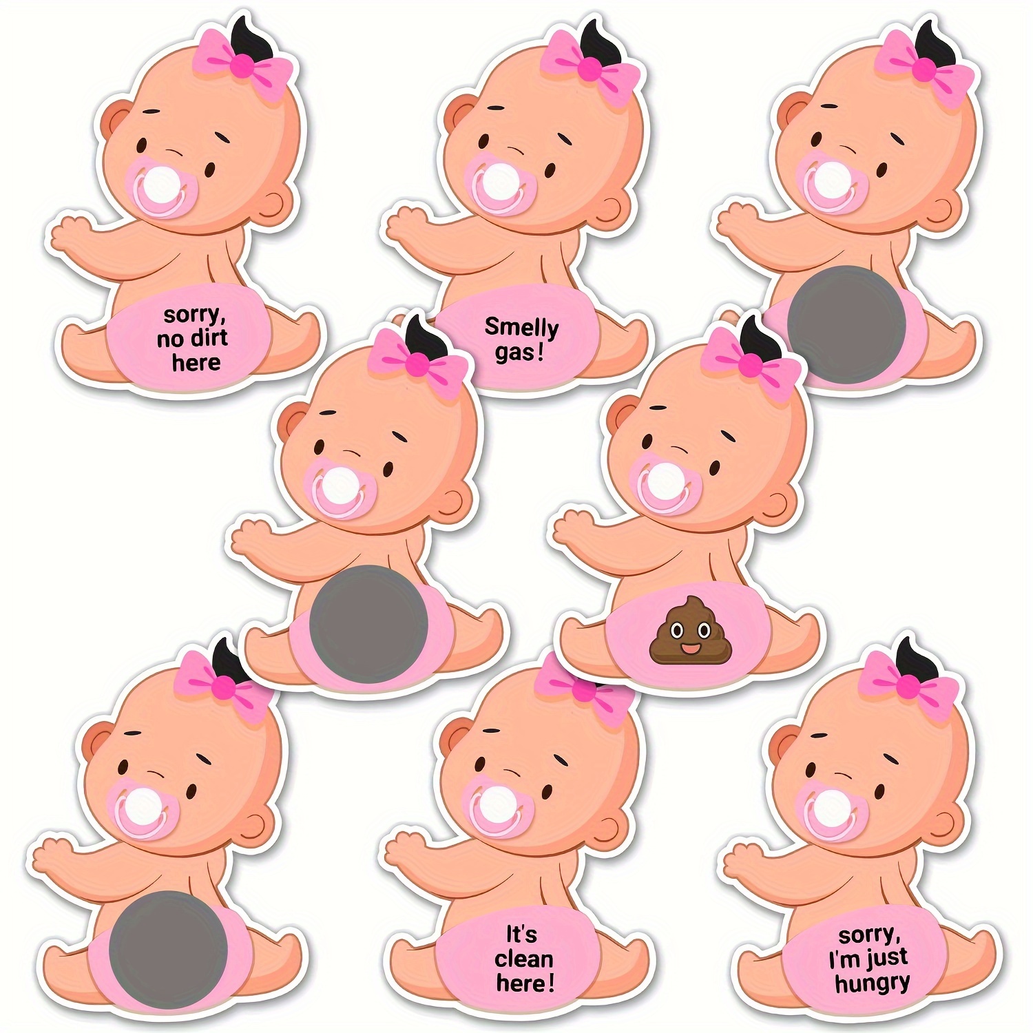 

Baby Shower Scratch Off Stickers: Ice Breaker Silly Activities, Door Prizes, Fun And Easy To Play - Includes 27 Loser Cards, 33 Scratch Off Stickers, And 3 Winners