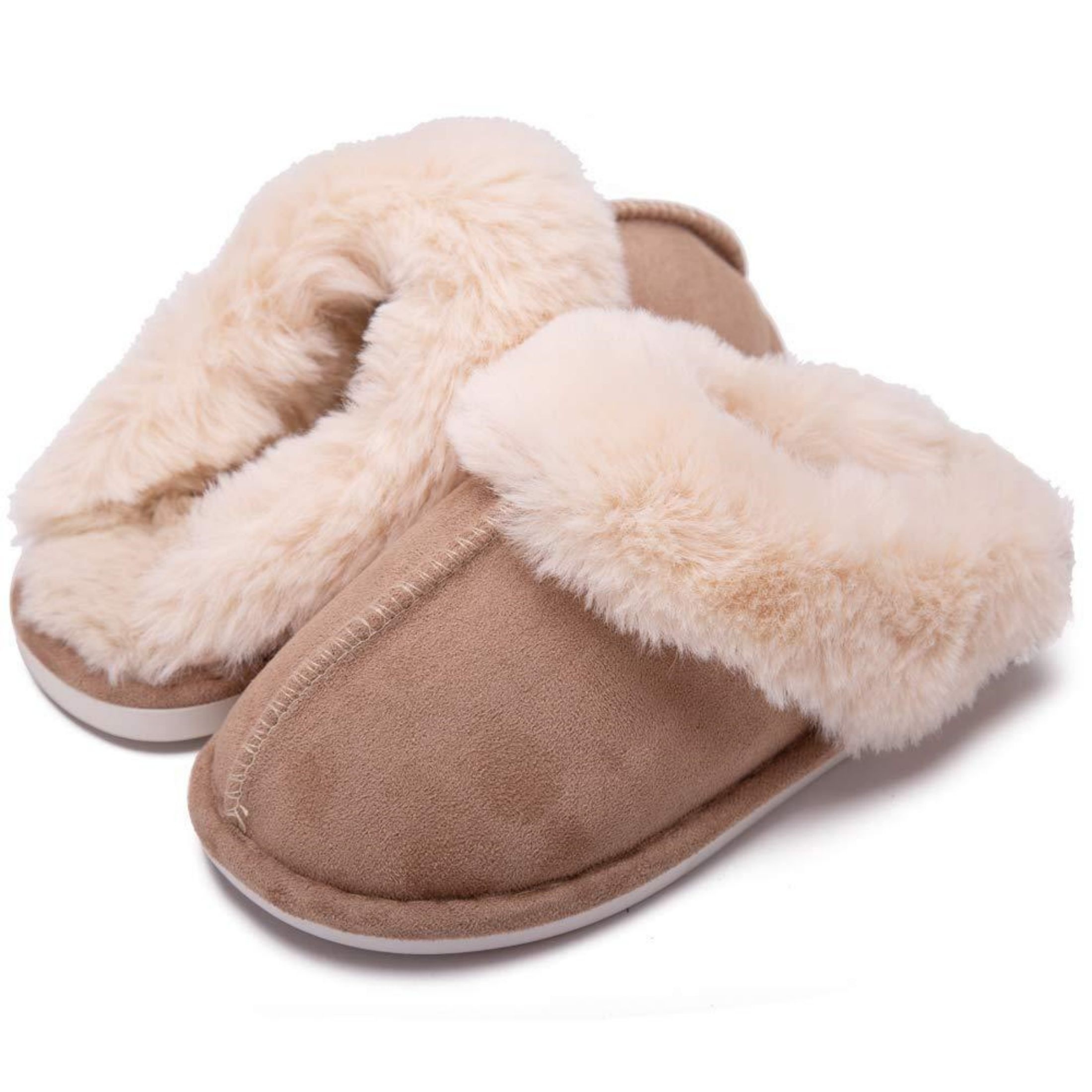 

Women's Cozy Eva Woolen Slippers, Soft Plush Fleece Lined Moccasins, Fluffy Slip-on Indoor Outdoor Footwear