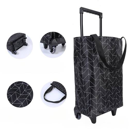 1 in 1 folding oxford shopping cart large capacity high quality portable bag suitable for camping business delivery