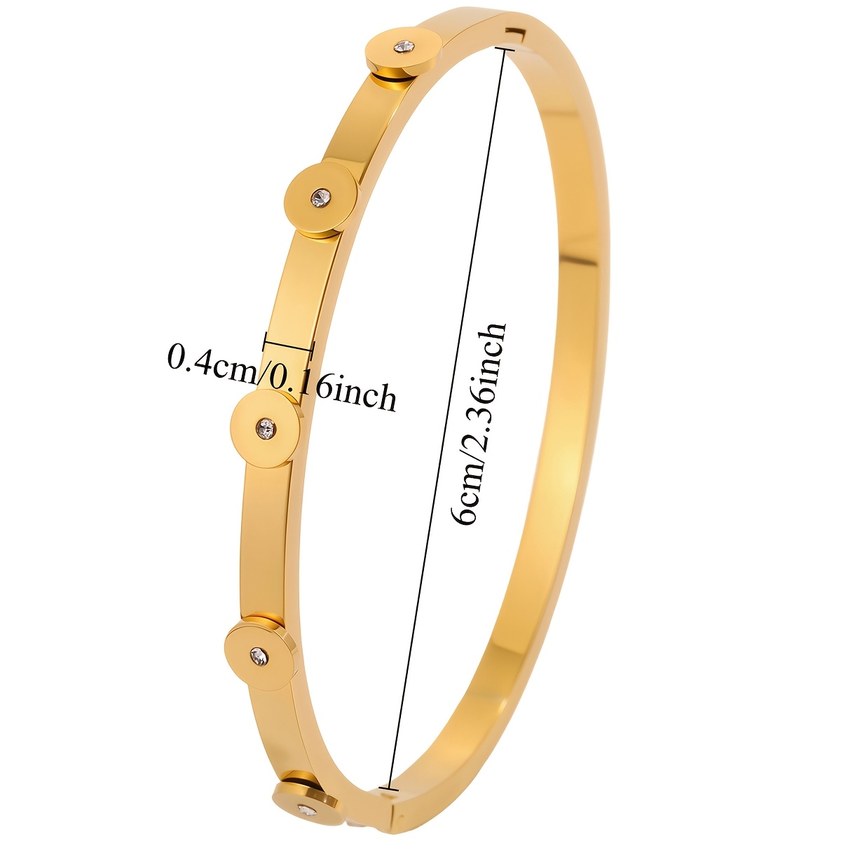 2pcs Unisex 18K Golden Plated Exquisite Bangle Set, Fresh Style