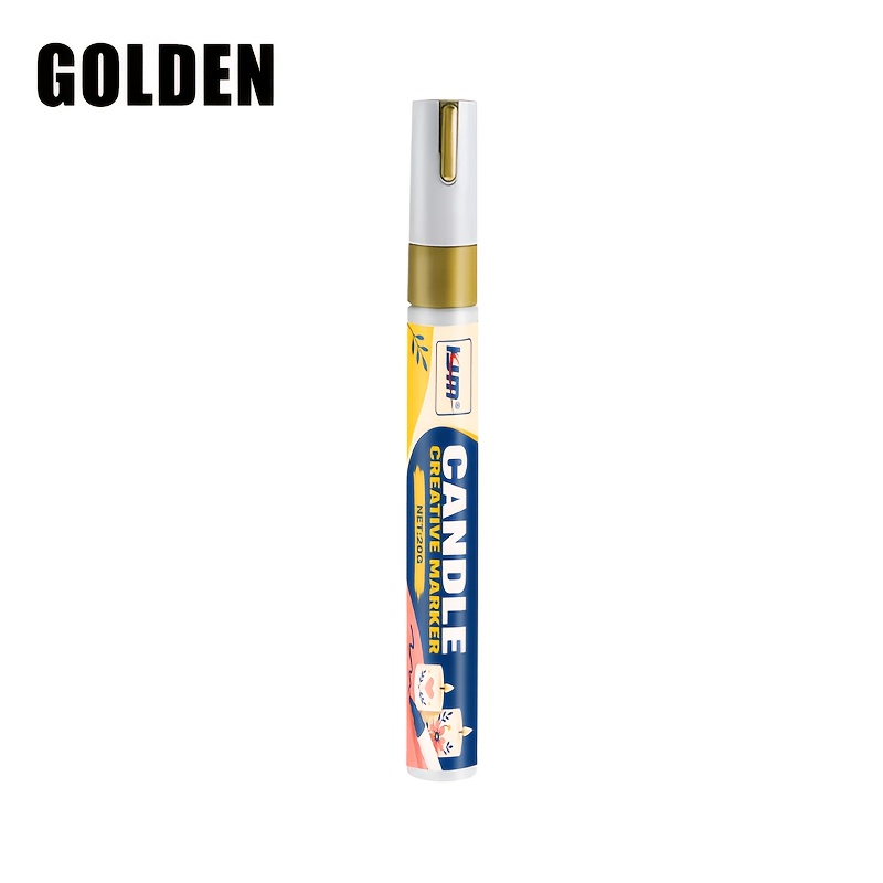 TEMU Stylos de Peinture pour Bougies - Marqueurs de Décoration de Bougies DIY, Stylos de Peinture Créatifs Artisanaux à Couleurs Doré, Argenté, ,