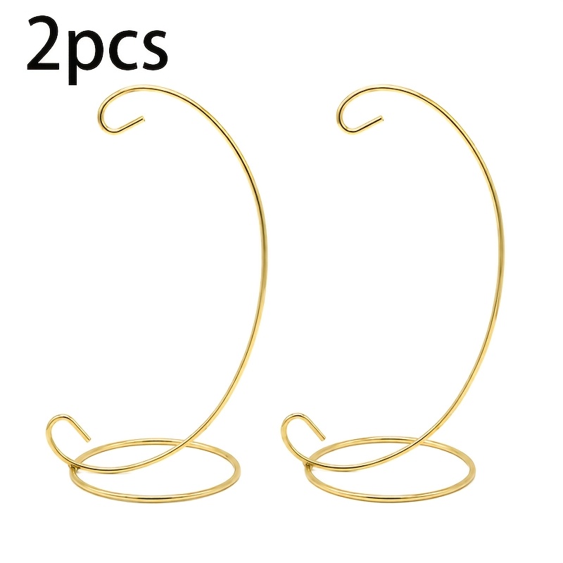 TEMU 2pcs Golden Hook Brackets, Metal Home Decor Mini Landscape Hanging Bottle Iron Hanger, Vase Lighting Fixture, Gardening Hanging Hook Brackets