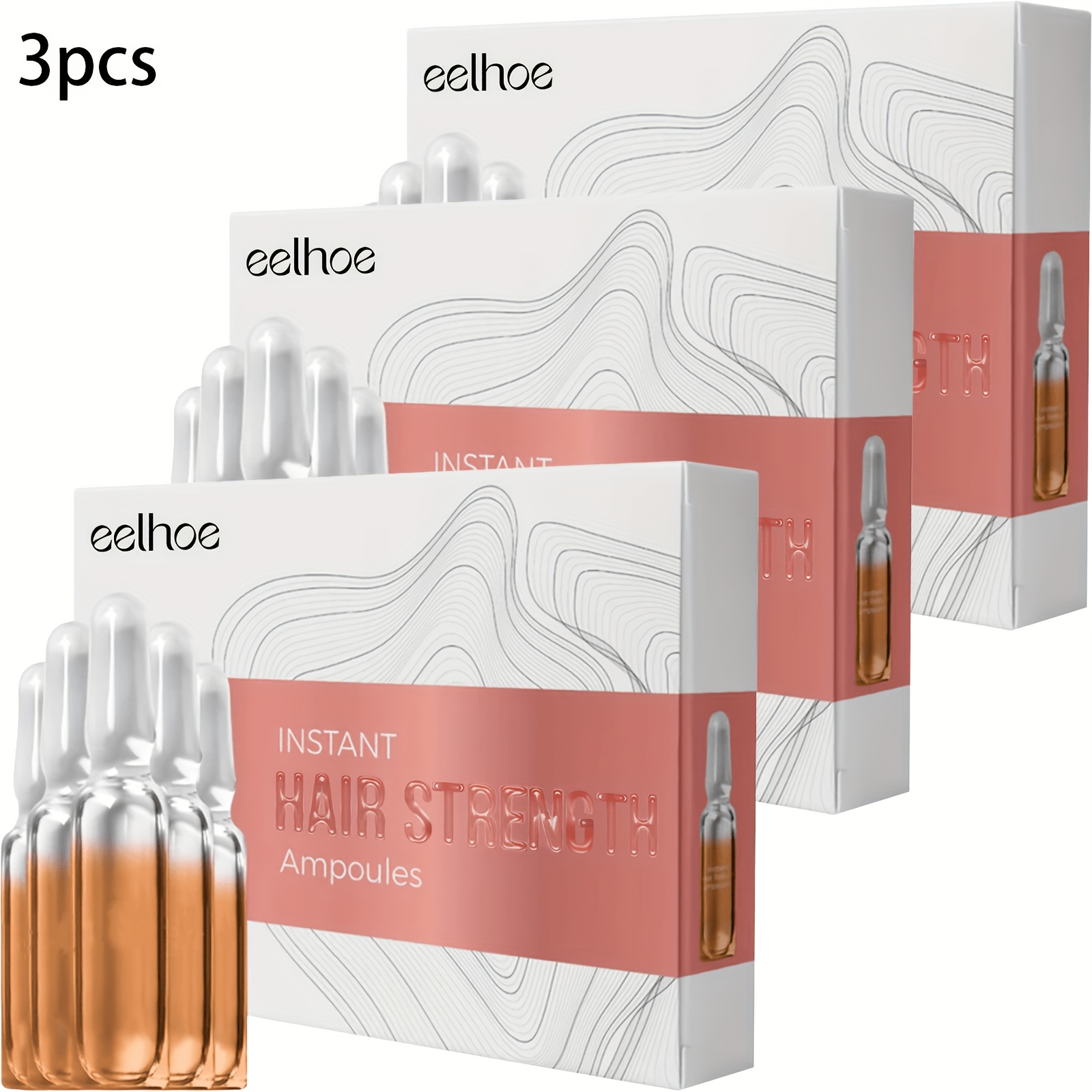 Image of 3pcs Hair Care Ampoules, Containing Vitamin E, , And Rosemary Extract, For Strengthening, Nourishing, And Softening Hair, Improving Damaged Hair, Scalp, And Hair Root Massage Liquid