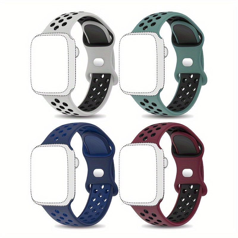 

Dual Color For Watch Sports Band 49mm 41mm 40mm 38mm 45mm 44mm 42mm For Men And Women, Durable Breathable Soft Silicone Wristband For Iwatch Ultra Se Series