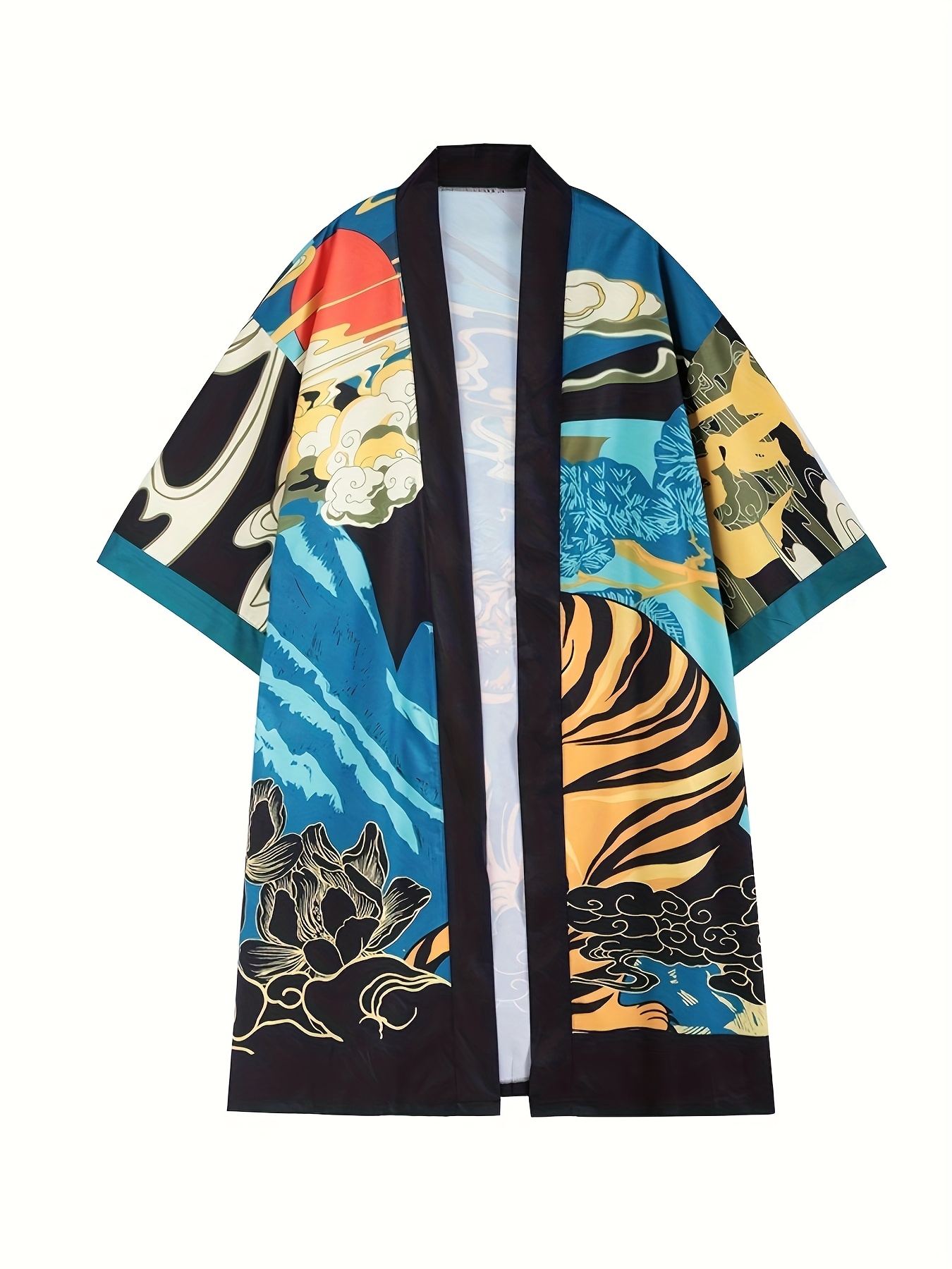 relaxed leopard print kimono cardigan leopard print Temu Kuwait