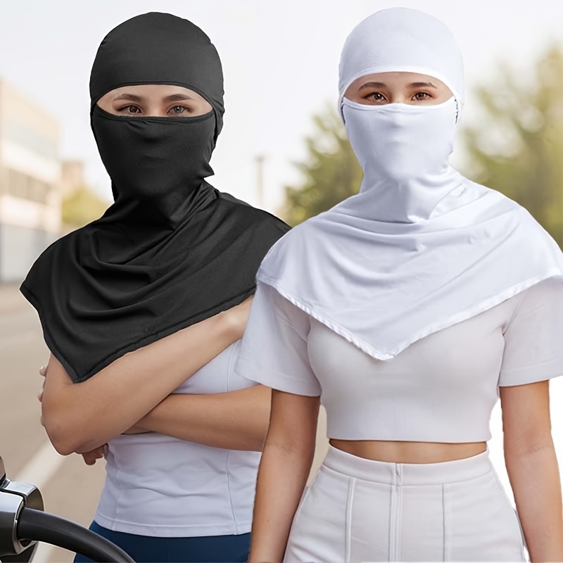 Temu 1/2 Pcs Balaclava Full Face Mask Summer for Sun Protection Breathable Long Neck Covers for Women, Cycling Fishing Full Face Cover, Breathable Long