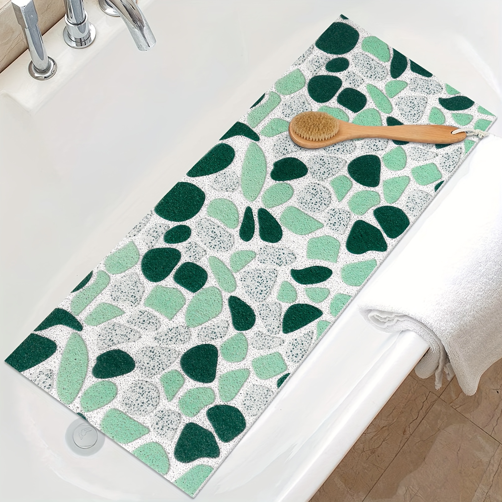   design hollow high quality bath mat with drain holes quick dry non slip shower mat soft and comfortable pvc loofah massage bath rug for   Product details 0
