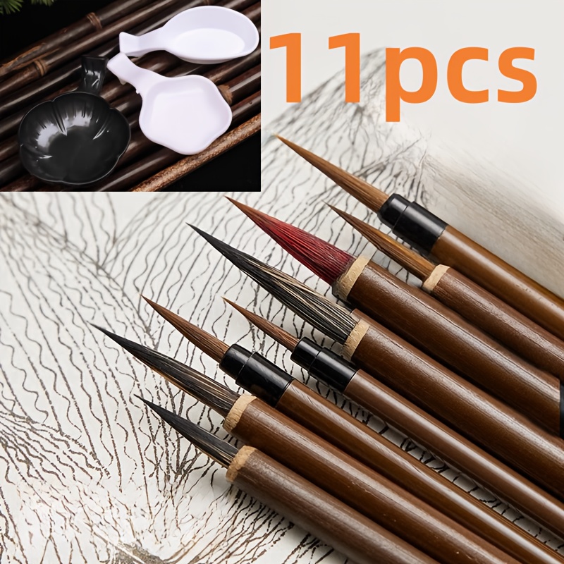 Image of 11pcs Line Drawing Pen Set - Drawing Line, Fine Brush Painting, Watercolor Painting, Line Pen Fancy