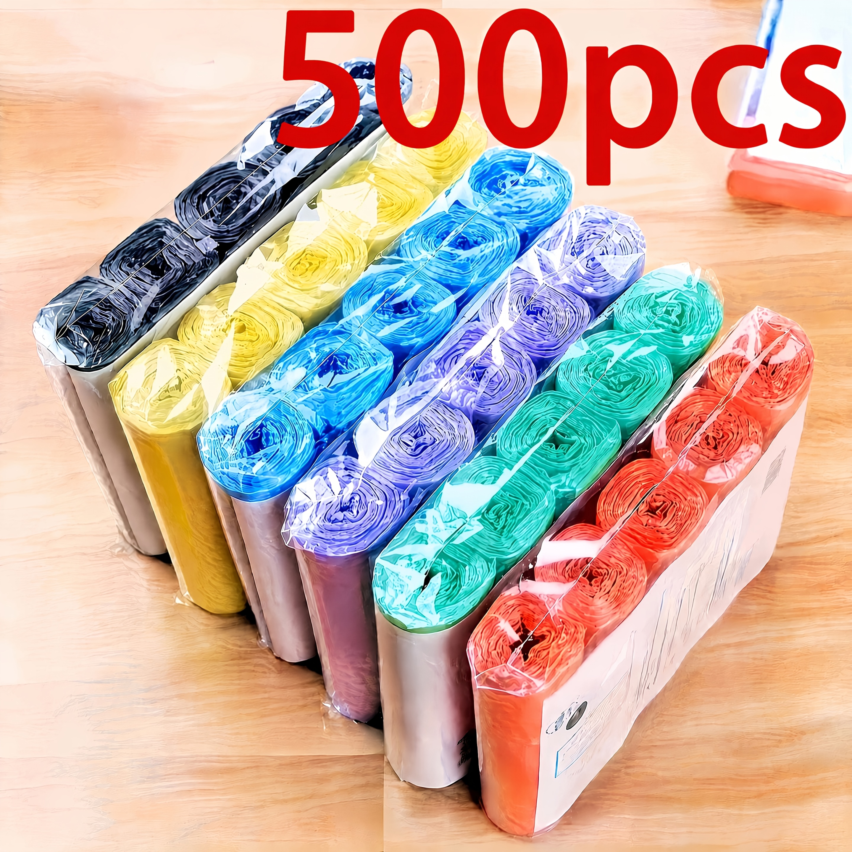 TEMU 500pcs Thickened Leak-proof Pet Garbage Bags, Dog Waste Bags With Bone Print Design, Odor-proof Durable Plastic Disposable Garbage Bags For