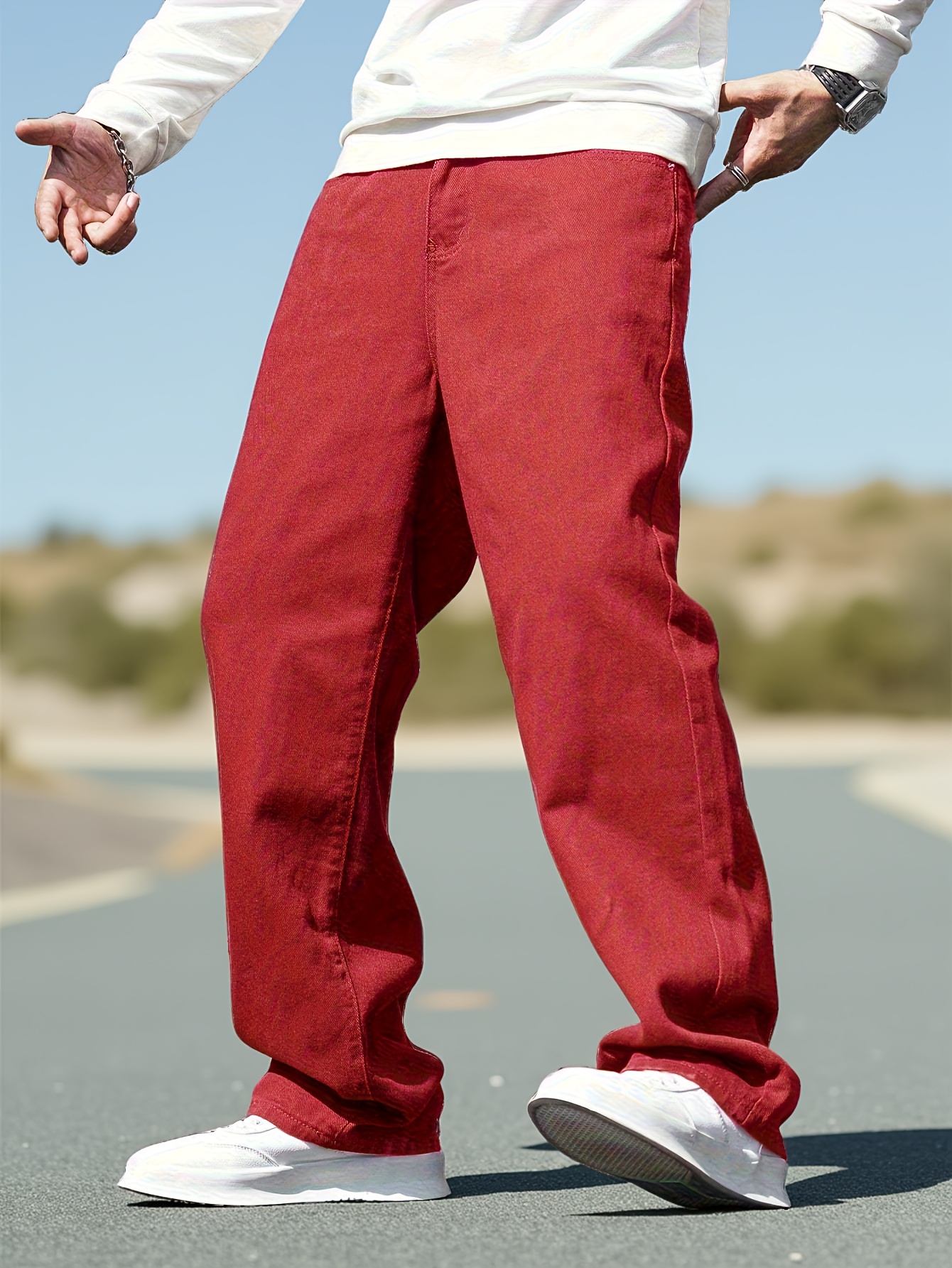 mens wide leg jeans comfortable high waisted - Temu Mauritius