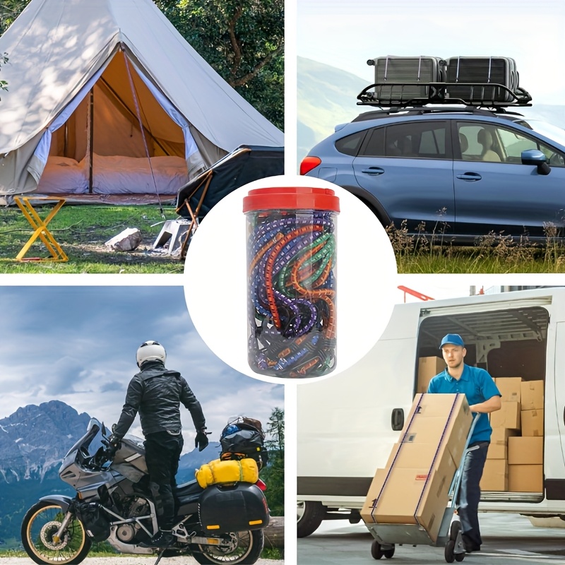 Bungee-Seile Mit Haken – 6 Stück, Je 91,4 Cm, Schwarz, Robust, Für Transport & Haushalt