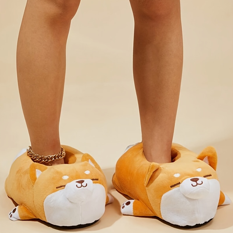 Women's Kawaii Plush Novelty Slippers Cute Shiba Inu Dog - Temu South ...