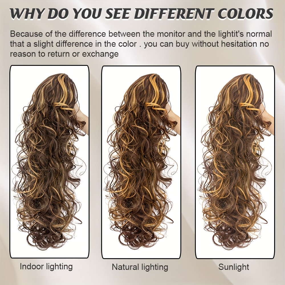 claw on ponytail extensions with drawstring long thick wavy clip in hair extension 24inch 60cm ponytail curly hairpieces jaw ponytail extensions   blonde   drawstring ponytail synthetic soft hairpiece heat resistant hair pieces gift details 9