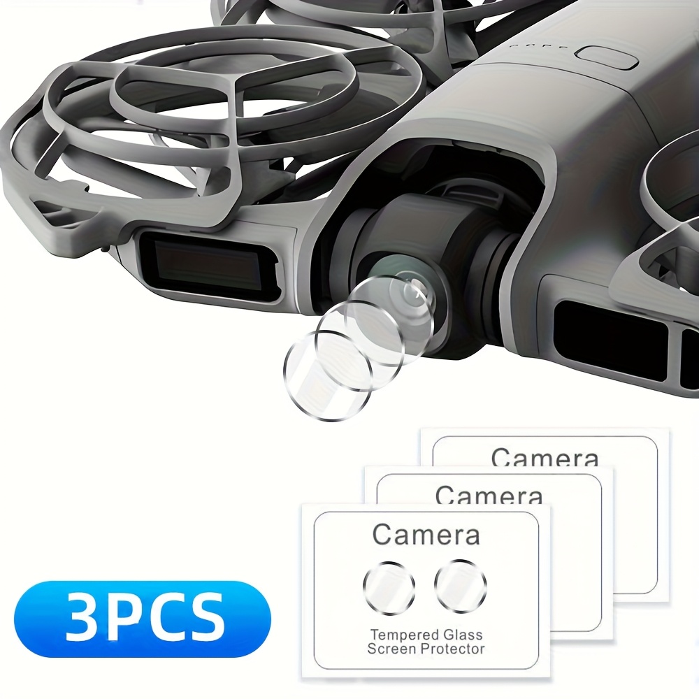 E-shop 3 Stück Objektivschutz für DJI Drohnenkamera HD Gehärtetes Glas Kratzfeste Schutzfolie für DJI Zubehör