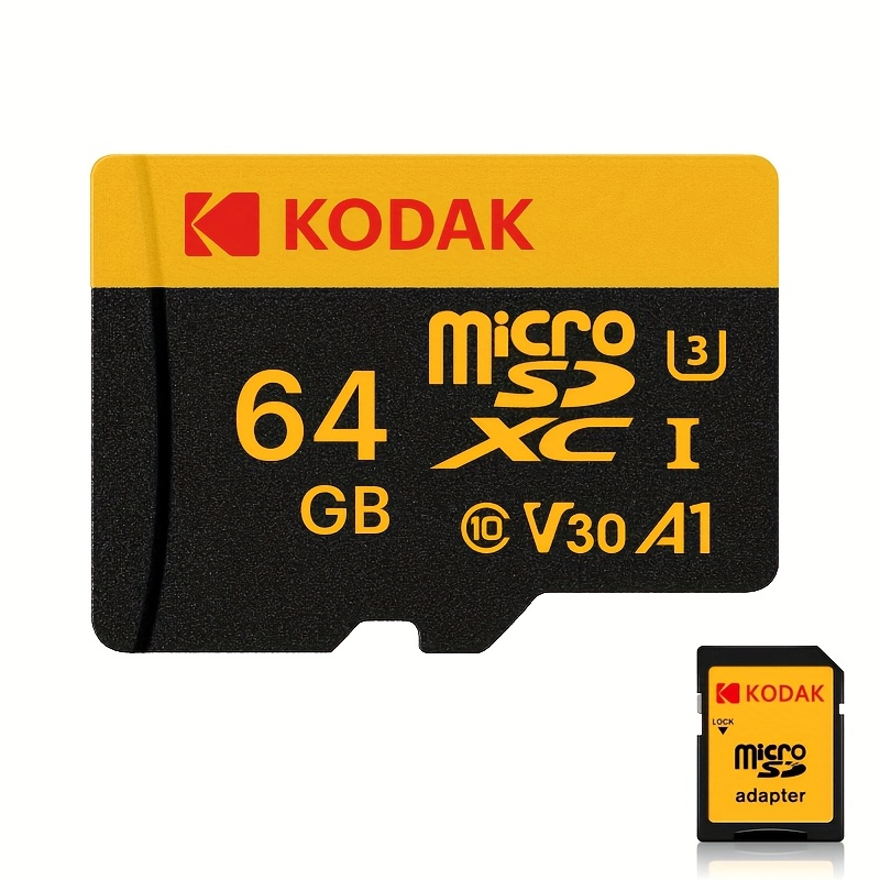 TEMU Scheda di memoria Micro SD originale Kodak TF Microsd C10 U3 con adattatore SD per telefono, tablet, fotocamera