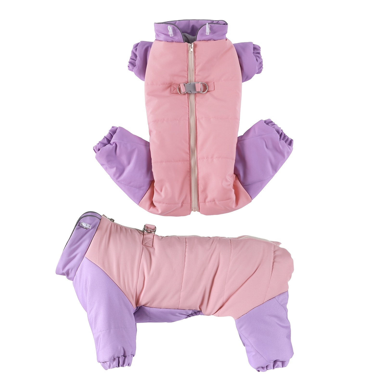 TEMU Winter Thickened Warm Suit With Zipper Legs, Winter Pet Warm Coat, For Bichon, Teddy, And Doberman, Suitable For Medium And Small Pets