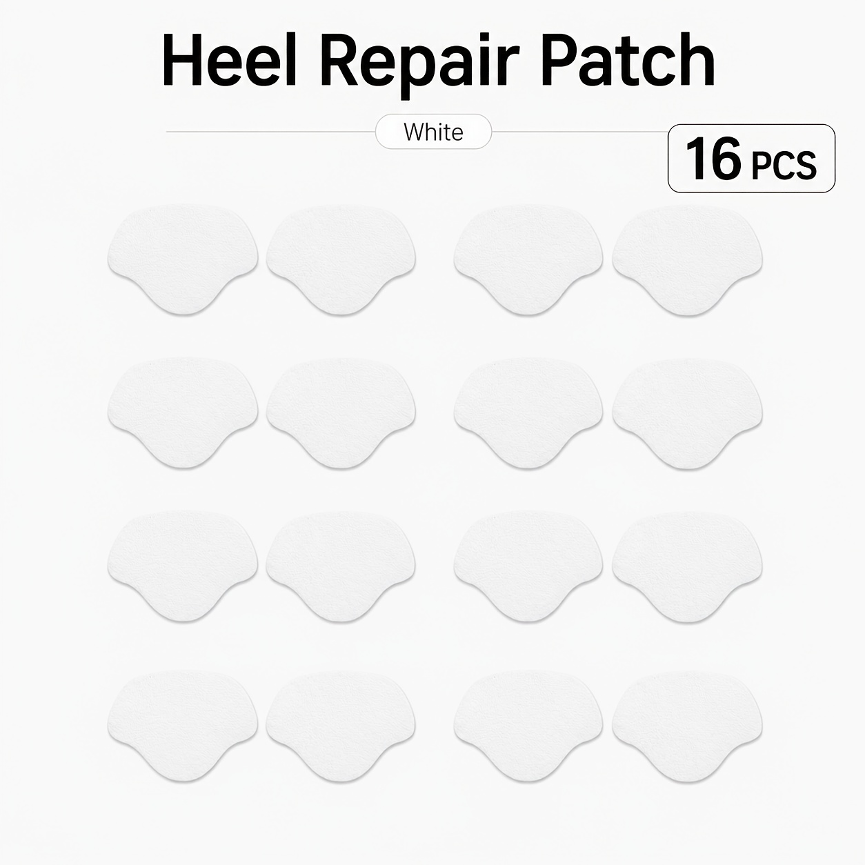 TEMU 16pcs Shoe Heel Repair Patch Set, Self-adhesive Heel Liner Patches For Inner Shoe Heel Area, Gray Black White Options