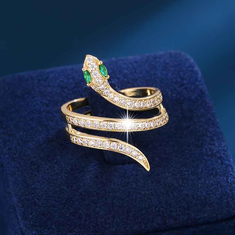 Women's Sexy Snake Open Ring with CZ Jewelry Accessory