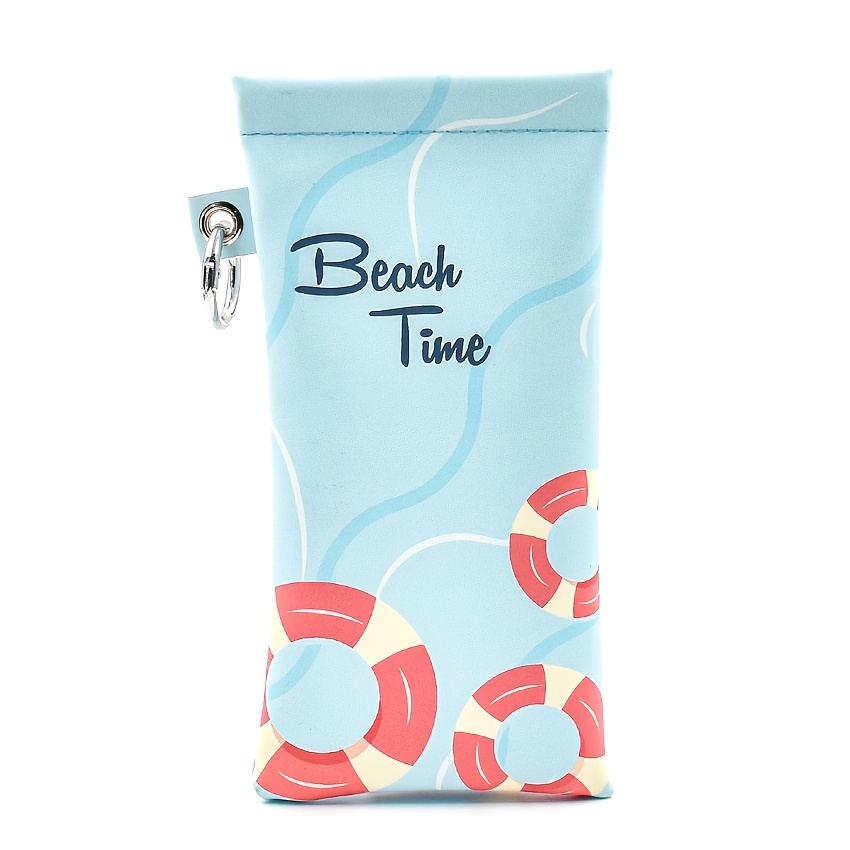 TEMU 1pc Holiday Pattern Eyeglasses Pouch And Glasses Case, Auto-closing Hook Design Glasses Bag For Spectacles, Earphones, And Tiny Personal Items