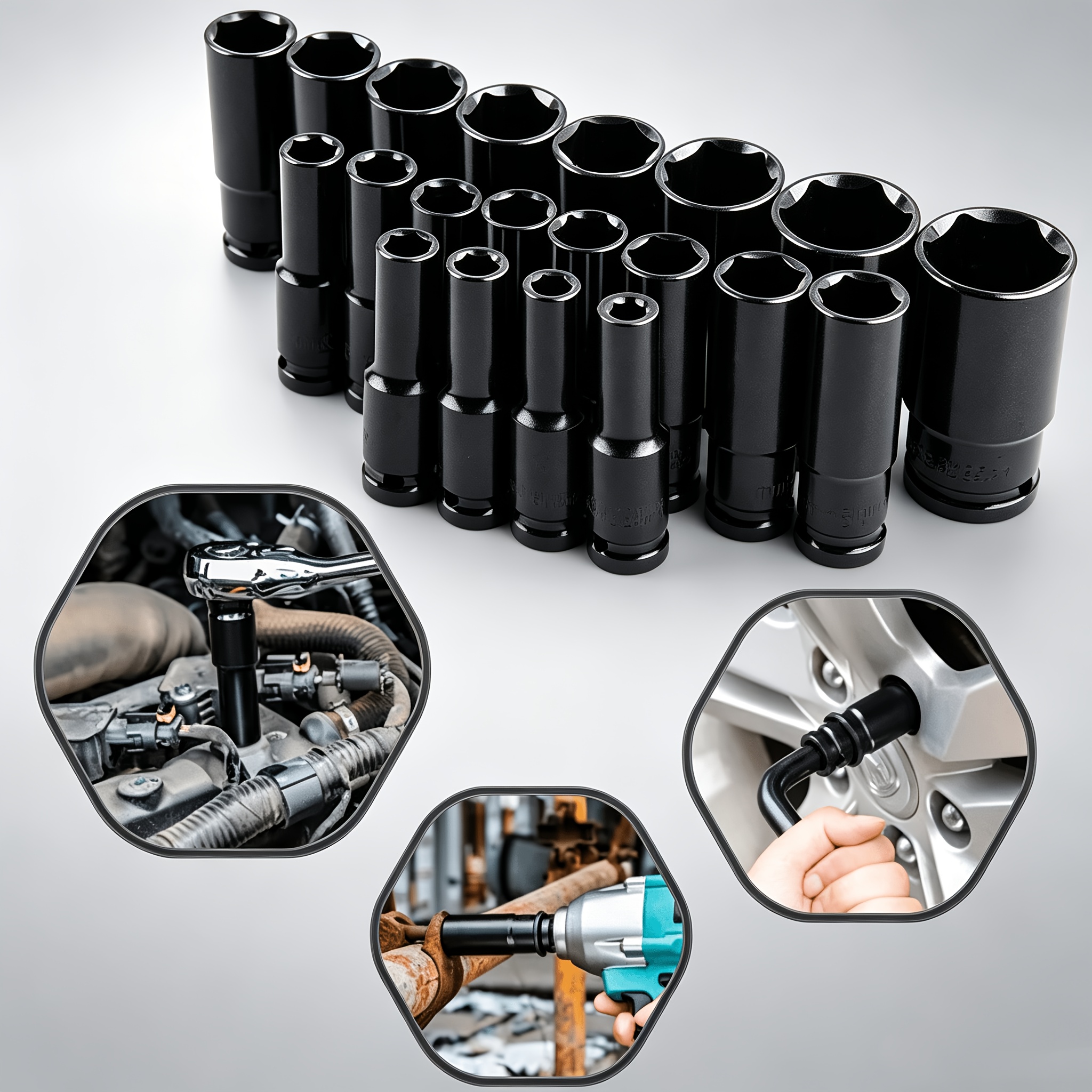21/42pcs Pneumatic Extended Sleeve Tool Set