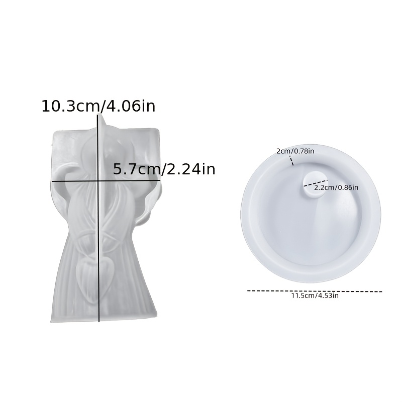 Image of Resin Silicone Mold 2pcs Striped Decorative Plate Candlestick Home Desktop Atmosphere Decoration Holiday Gift Resin Plaster Crafts Gift Silicone Mold Enthusiasts Casting Mold