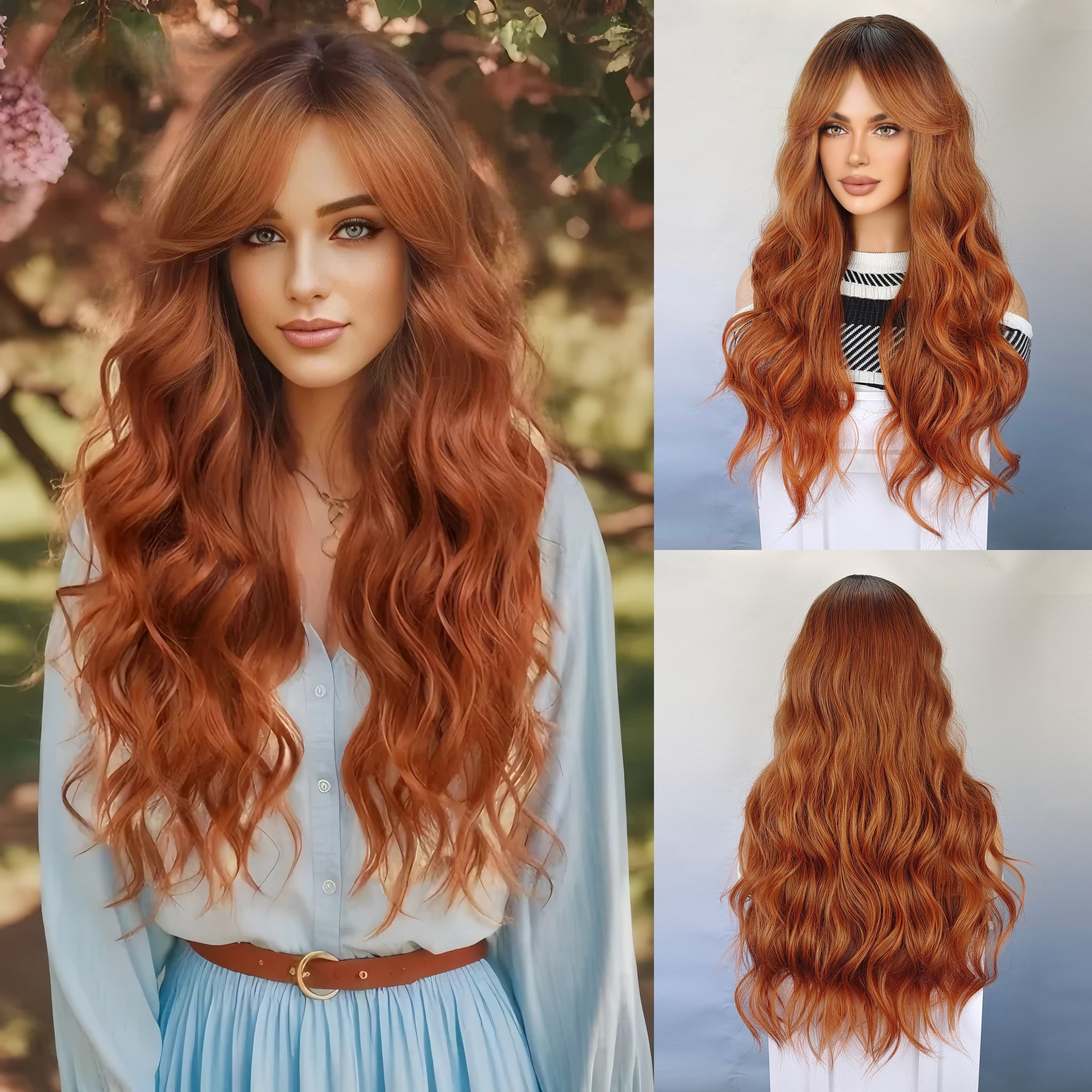 

[ ] Long Curly Wig For Women - Synthetic Net Cap, 130% Density