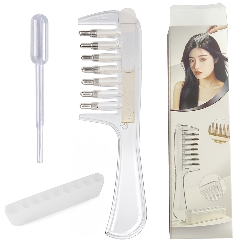 TEMU 1 Set Home Use Infusion Scalp Comb, Can Hold Hair Serum, Liquid- Comb For Head Massage, Hair Care And Styling Tool. Does Not Include Essential