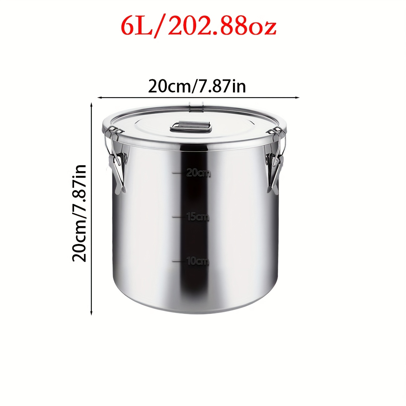 TEMU Bote de Acero Inoxidable de 6/12L, Bote Multifuncional, Bote de Acero Inoxidable, con , Se Puede Usar para Guardar Té Helado, Leche, Arroz,