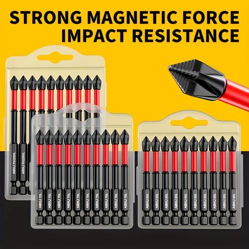 6 12 magnetic convenient anti slip drill bit set stainless 4 inch shank phillips impact bits compatible with electric and manual drivers
