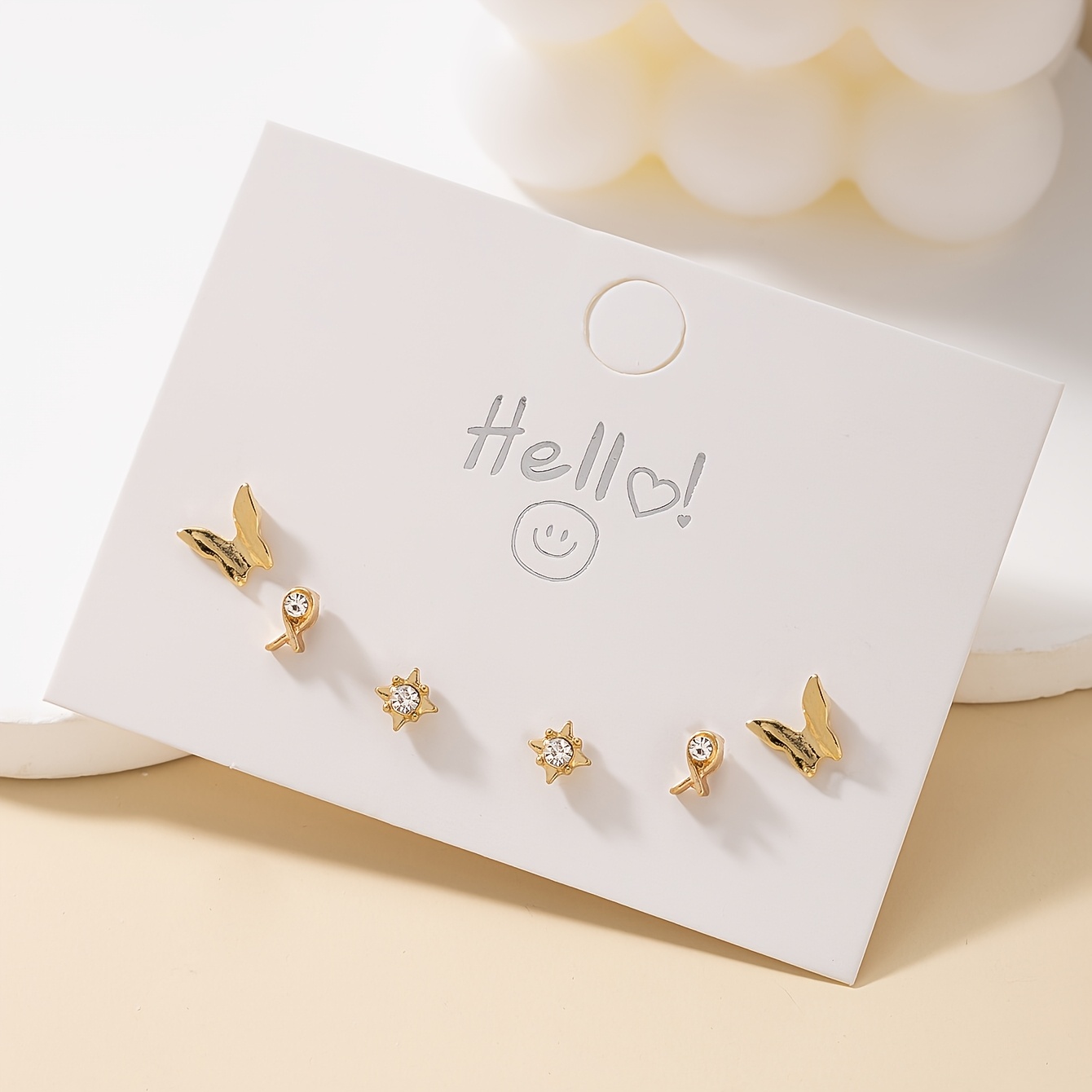 TEMU Juego de 3 de aretes adorables, una combinación de aretes de dama exquisitos, de moda, y para fiestas en y vacaciones, así como joyas para