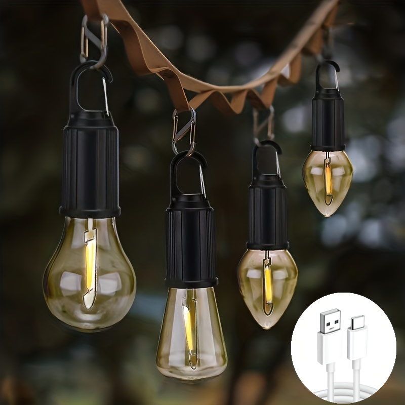 

Gift Outdoor Camping Light Christmas Led Retro Light Bulb Portable Spherical Rechargeable Tungsten Filament Light Tent Camping Light