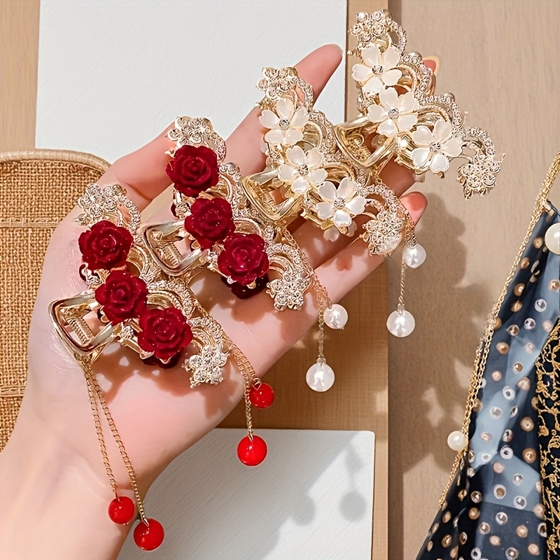 4 tassel hair clips elegant womens - Temu