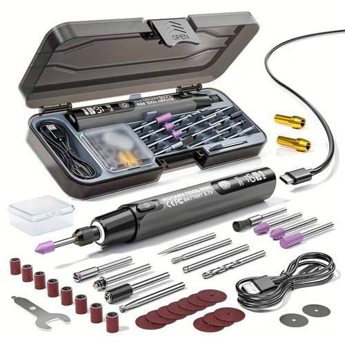 6 speed adjustable usb rechargeable 40 in 1 mini electric drill grinder polisher engraver cordless rotary tool quiet cooling engraving tool polishing equipment stylish design durable suitable for wood metal stone gemstone carving etc