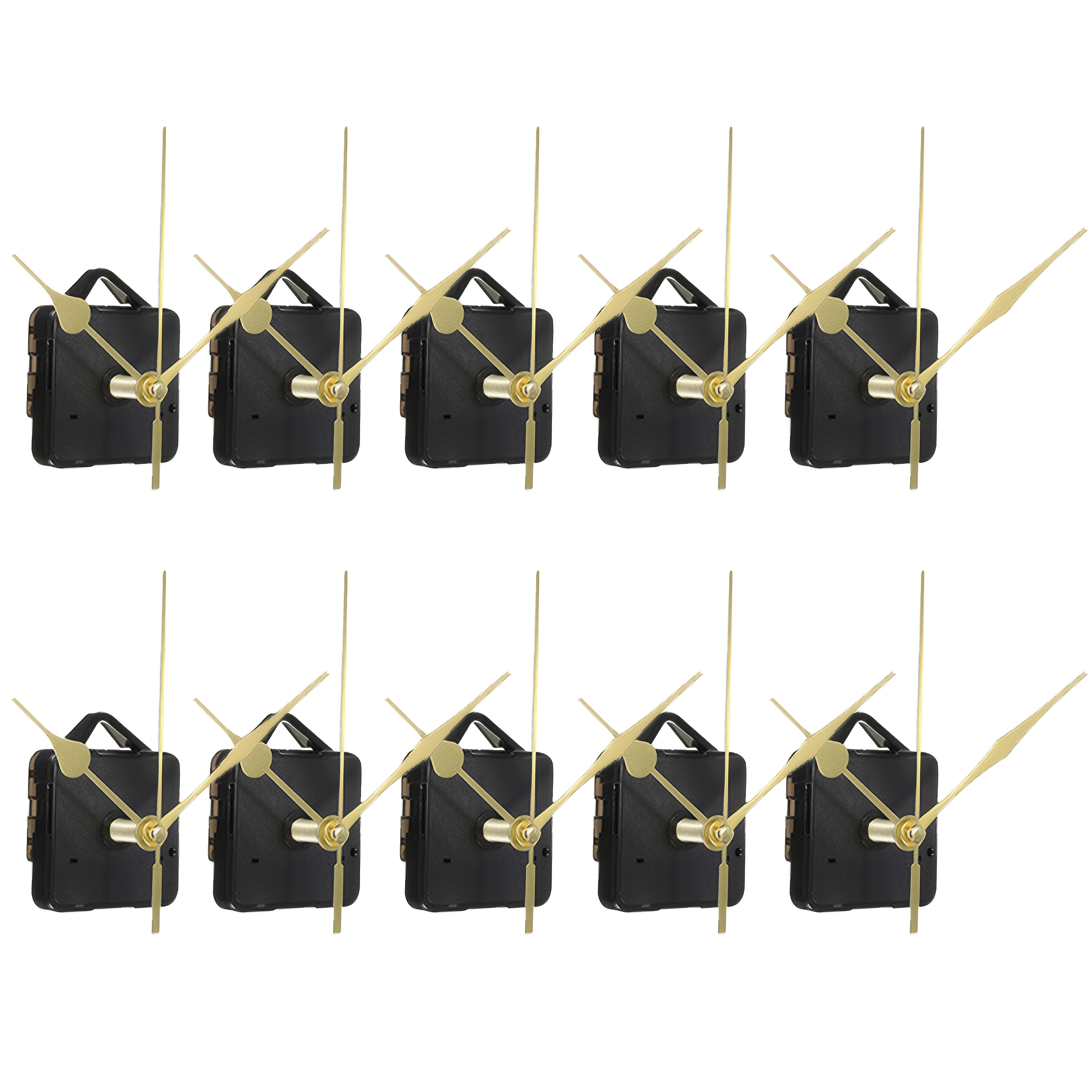 TEMU 10 Kits de Mouvement à Quartz Silencieux, Incluant 10 Paires de Aiguilles Dorées, Longueur de 23Mm, Utilisés pour la Réparation, le Remplacement