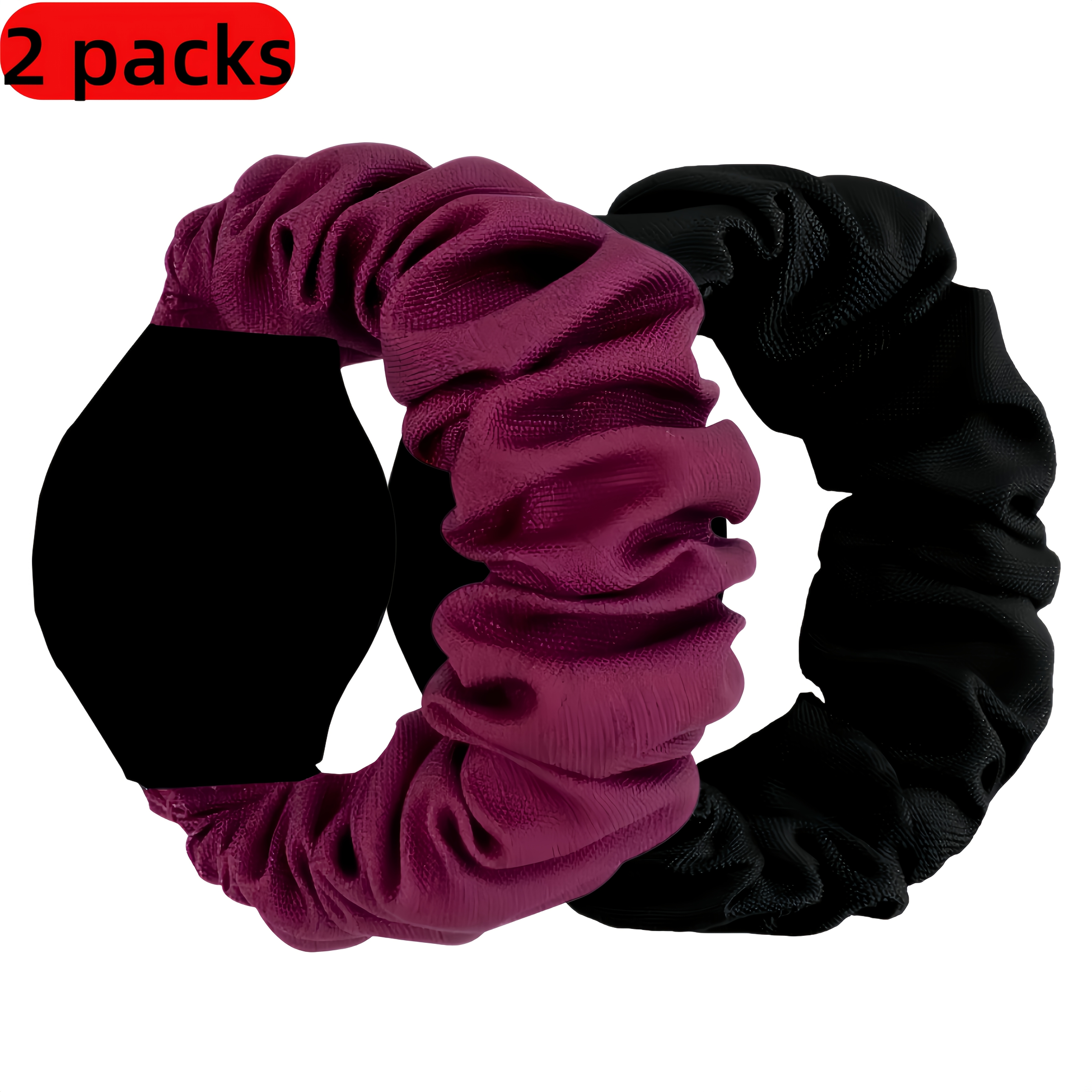 TEMU 2 Pack Women Hair Tie Elastic Watch Bands, 20mm Replacement Straps Compatible With Galaxy Watch 7 6 5 4 Fe 40mm 44mm, Watch 6 Classic 47mm 43mm,