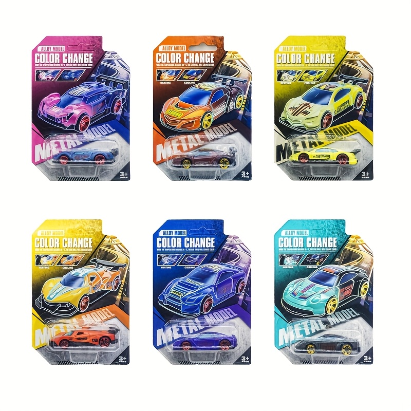 TEMU Technology! Temperature-sensitive Color-changing Alloy Cars, 6 New High-energy Models Are Coming Birthday Party Gifts, Children's Toy Cars, Toy