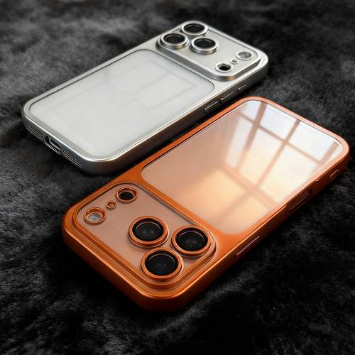 phone case luxury transparent matte phone case compatible with iphone 17 pro 16 15 14 13 12 11 pro smooth feel clear with lens protector cases soft bumper shockproof men women cover