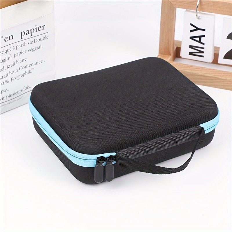 

1pc Eva Travel Storage Bag - Black With Teal Zipper, Portable & Hand-washable Organizer For Toiletries, Accessories & Tools, Toiletry Travel Bag