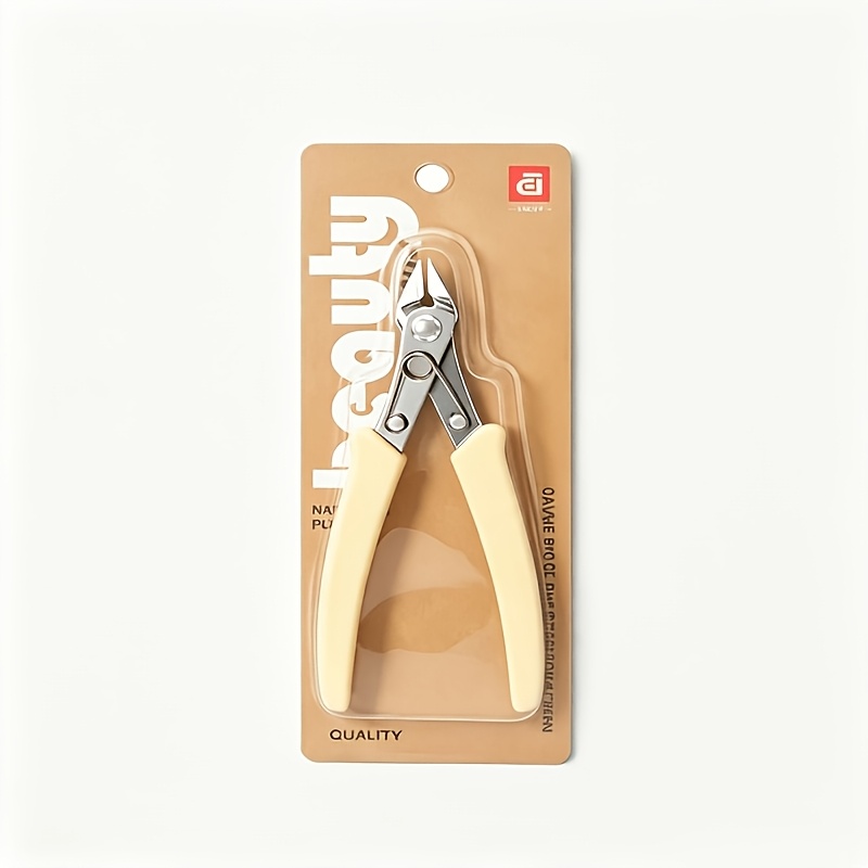 TEMU Paie Upgraded Milky White Metal Heavy-duty Nail Rhinestone Remover Pliers, Diamond Charm Cutting Clippers With Card Packaging, Professional