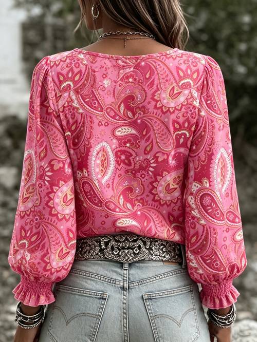 neck bell sleeve top