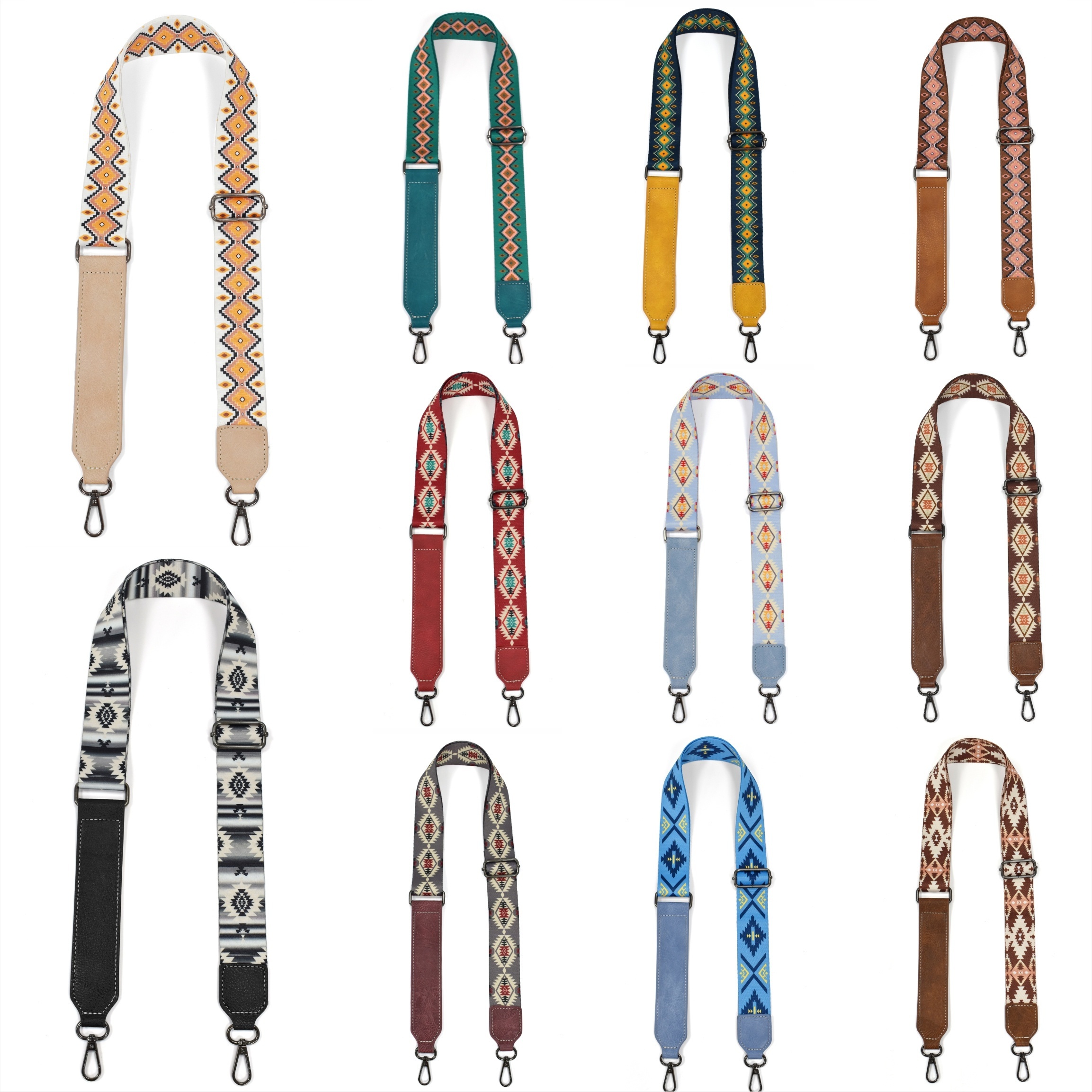 Wide Shoulder Strap For Purse, Adjustable Replacement Boho Colorful Print  Canvas Crossbody Belt For Handbags, Guitar