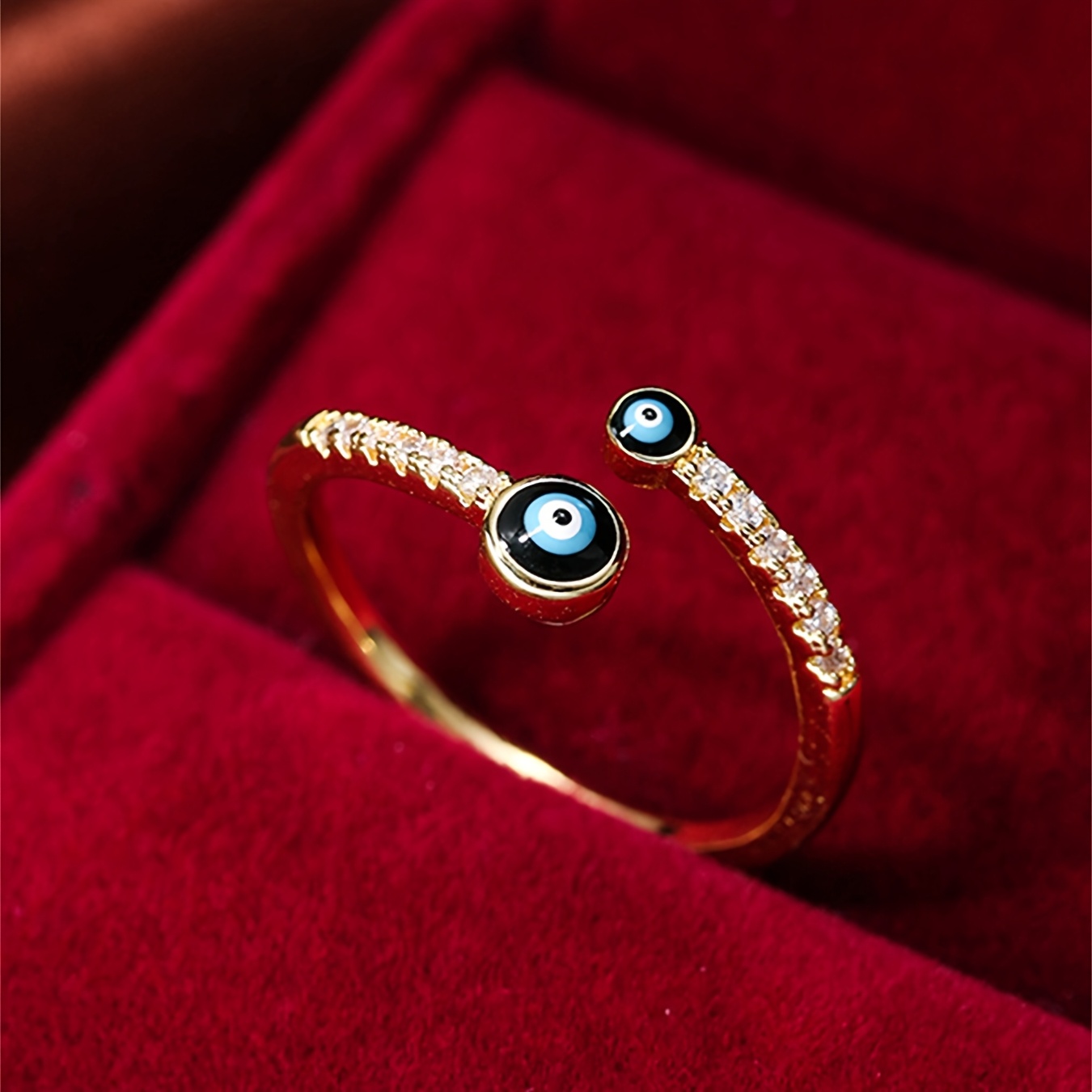 1pc Minimalist Niche Fashion Cute Evil Eye Adjustable For, Index Finger Ring