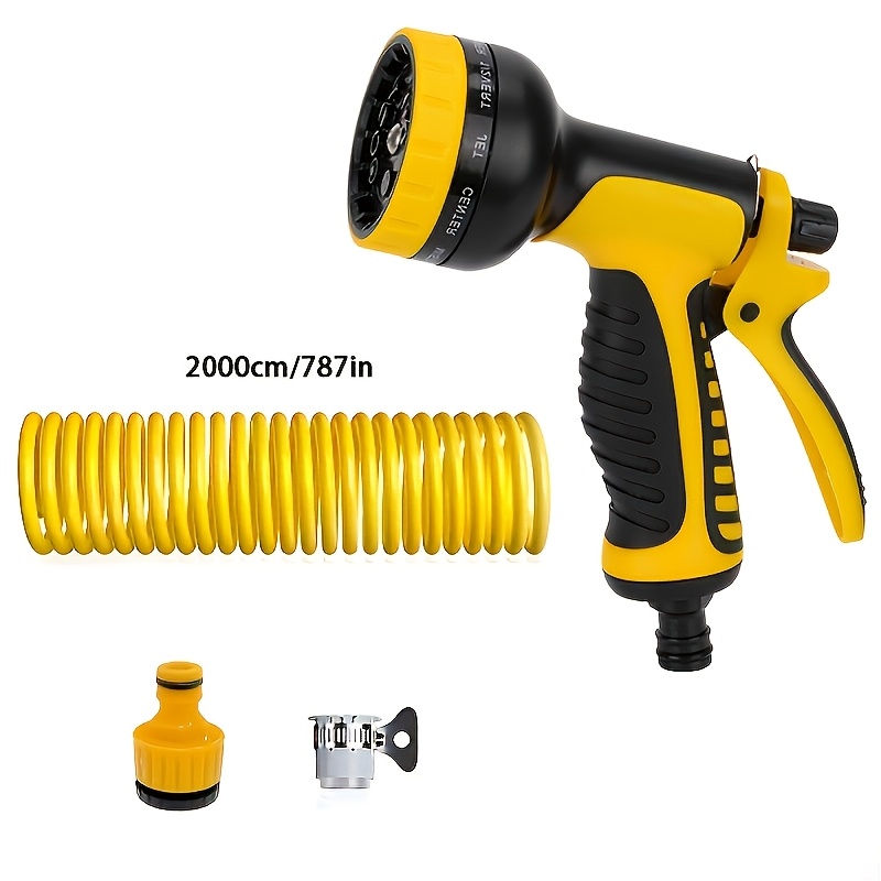 Image of A Set Of 10m/20m Retractable Water Pipe Tools, Car Cleaning Garden Hose With High Pressure Nozzle, Watering , Car Wash Tool Kit, High Pressure Washer Extension Tube For Home, Garden And Industrial Use