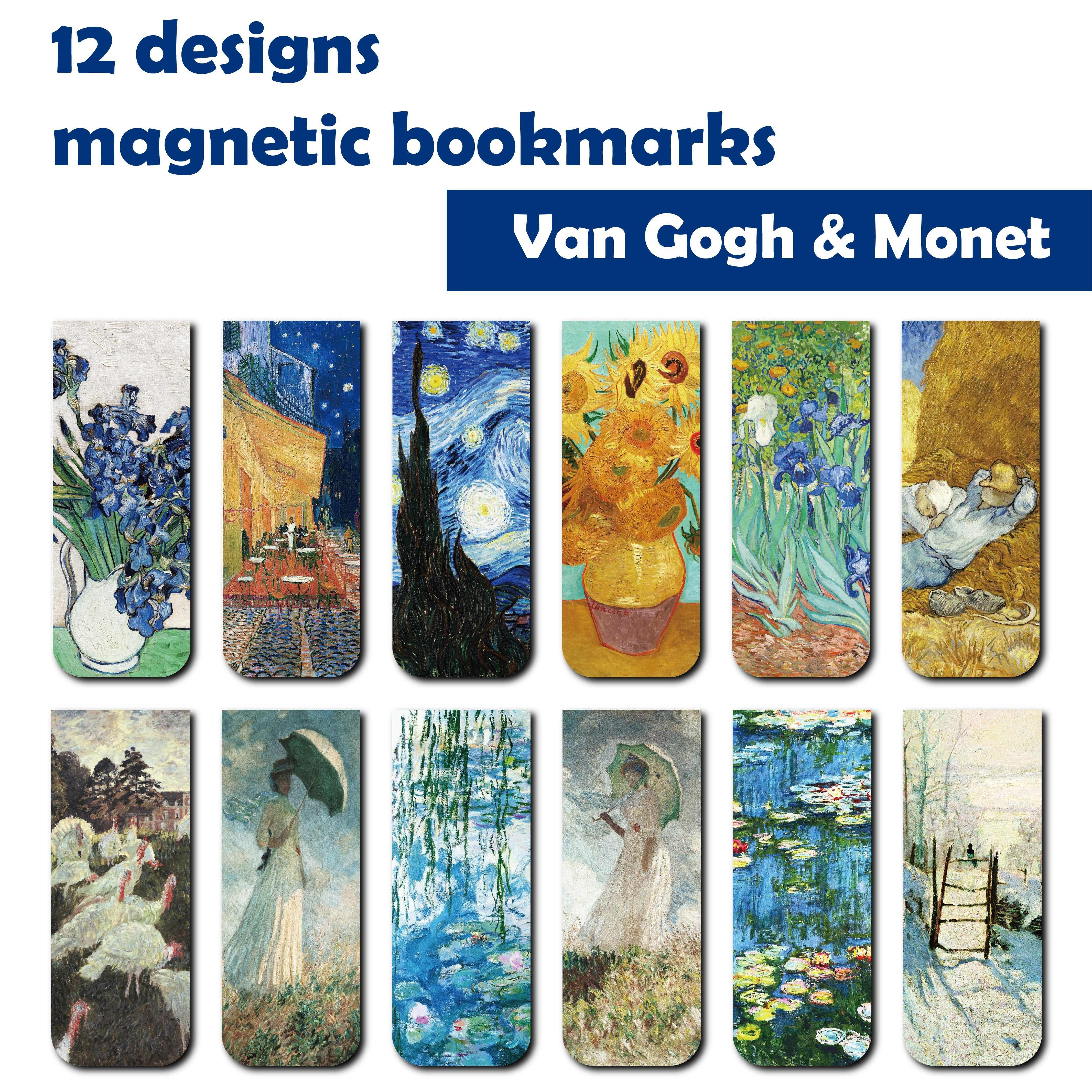 

12 Pcs Magnetic Bookmarks: Paintings By Van & - Suitable For Students, Teachers, Schools, Home, Reading Supplies, Office Supplies