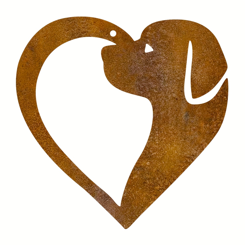TEMU 1pc Natural Rusted Metal Ornament, Rusted Metal Hanging Decoration For Christmas Trees, Wrought Wall Art, Indoor And Outdoor Christmas Decor,