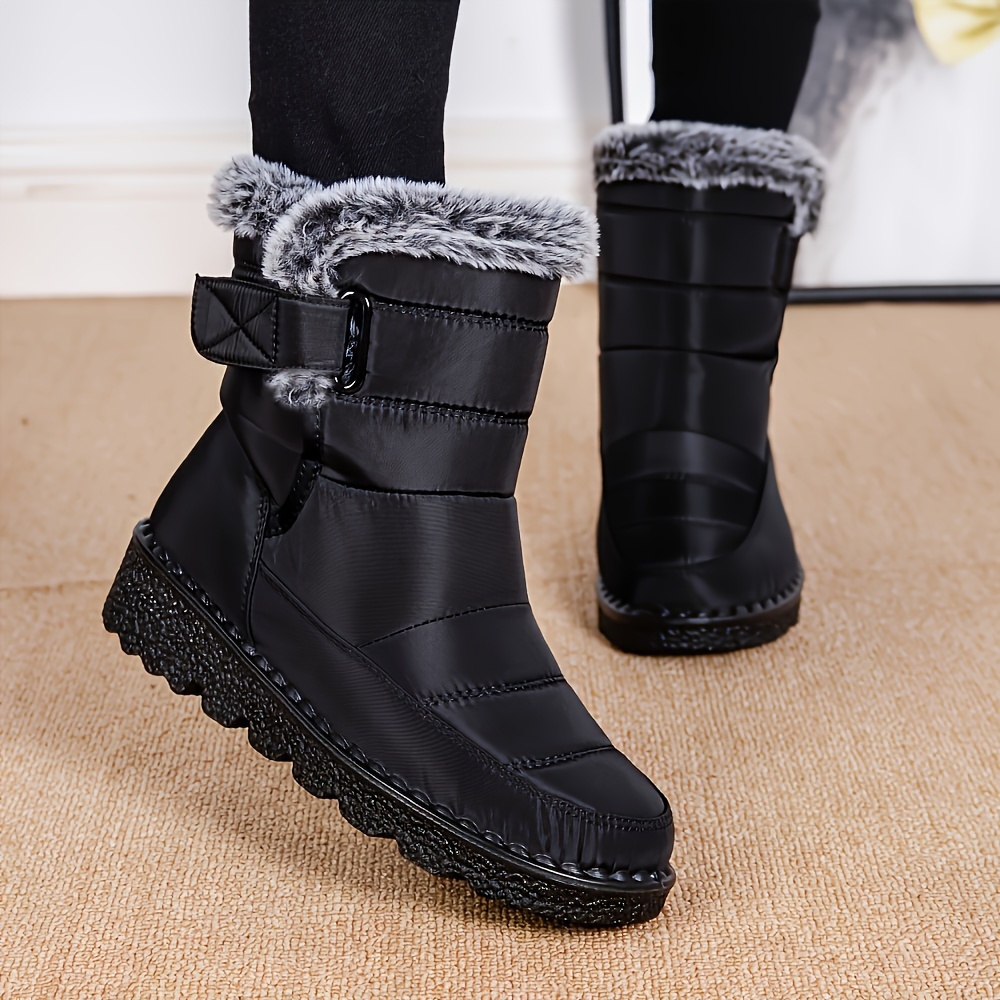 

Women's Winter Solid Color Snow Boots, Comfortable And Warm, Sole And Non-slip