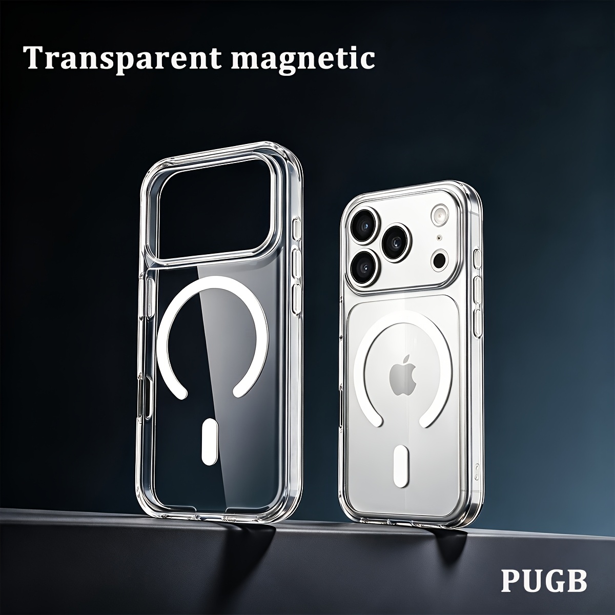 TEMU para teléfono: Novedad, carcasa transparente magnética con carga inalámbrica, compatible con iPhone 18 Pro, 18 Pro Max, 17 Pro, 17 Pro Max, 16,